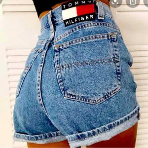 Nwt Vintage Tommy Hilfiger| Tommy Jeans Women Y2K Flagship Denim Shorts Size 16
